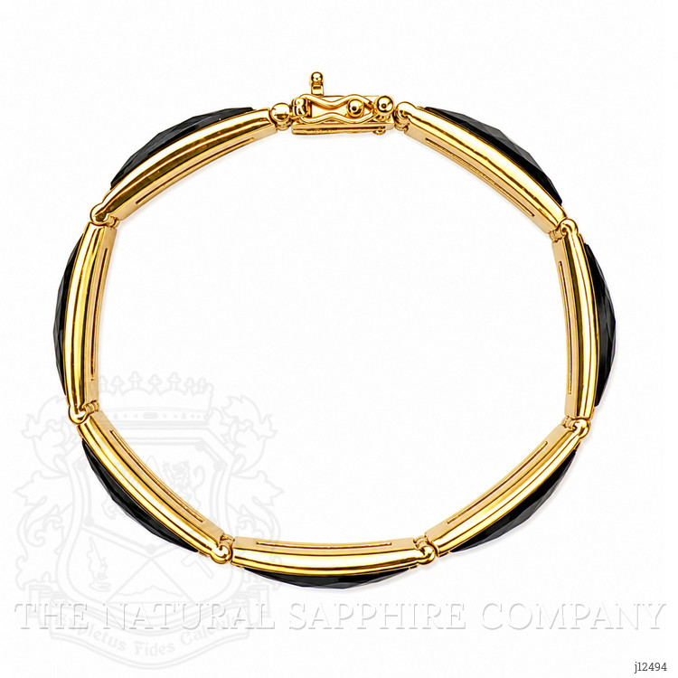 14.84 Ct.Tw. Black Onyx Antique Style Bracelet, 22K Gold Plated Silver