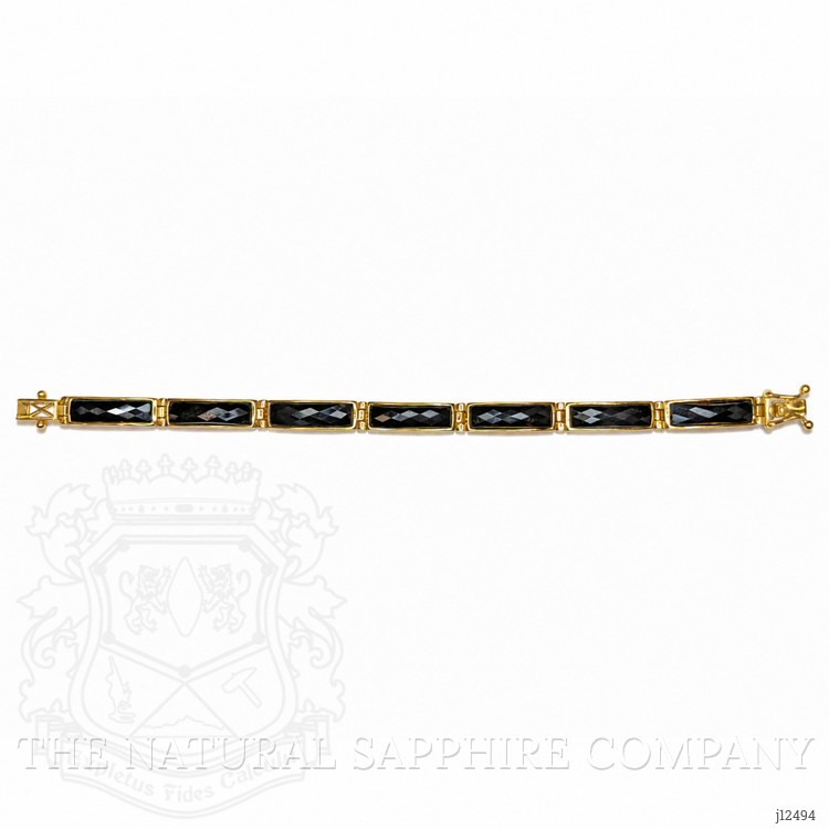 14.84 Ct.Tw. Black Onyx Antique Style Bracelet, 22K Gold Plated Silver