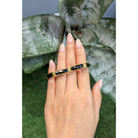 14.84 Ct.Tw.Total Carat Weight Black Onyx Antique Style Bracelet, 22K Gold Plated Silver Life Style