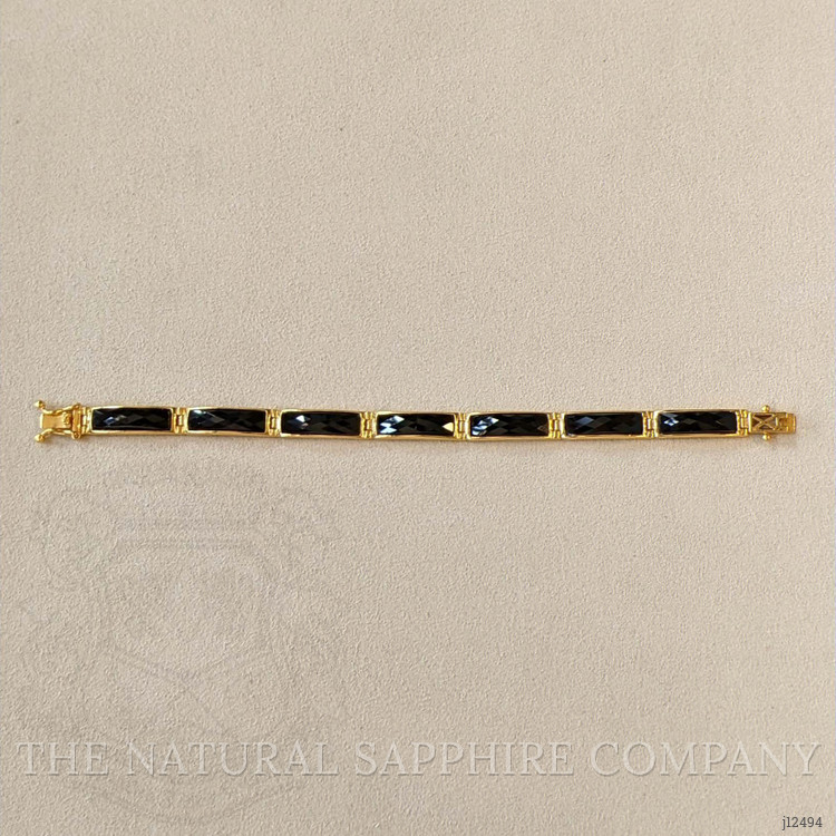 14.84 Ct.Tw. Black Onyx Antique Style Bracelet, 22K Gold Plated Silver
