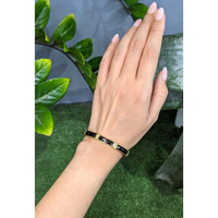 14.84 Ct.Tw.Total Carat Weight Black Onyx Antique Style Bracelet, 22K Gold Plated Silver Life Style