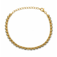 6.47 Ct.Tw.Total Carat Weight Blue Topaz Bezel Bracelet, 22K Gold Plated Silver Image