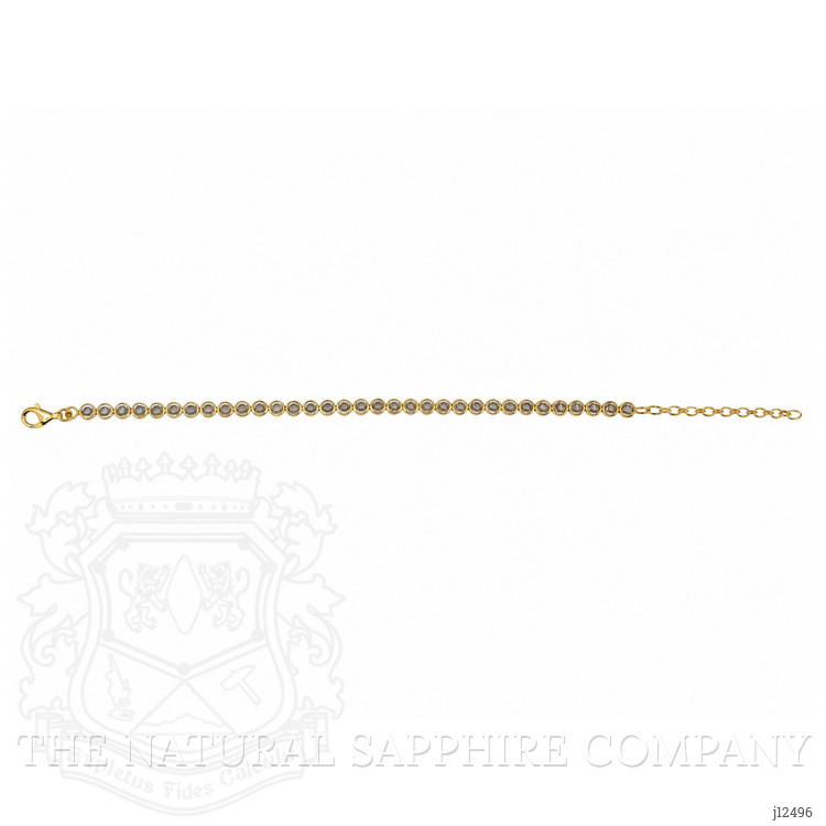 6.47 Ct.Tw. Blue Topaz Bezel Bracelet, 22K Gold Plated Silver