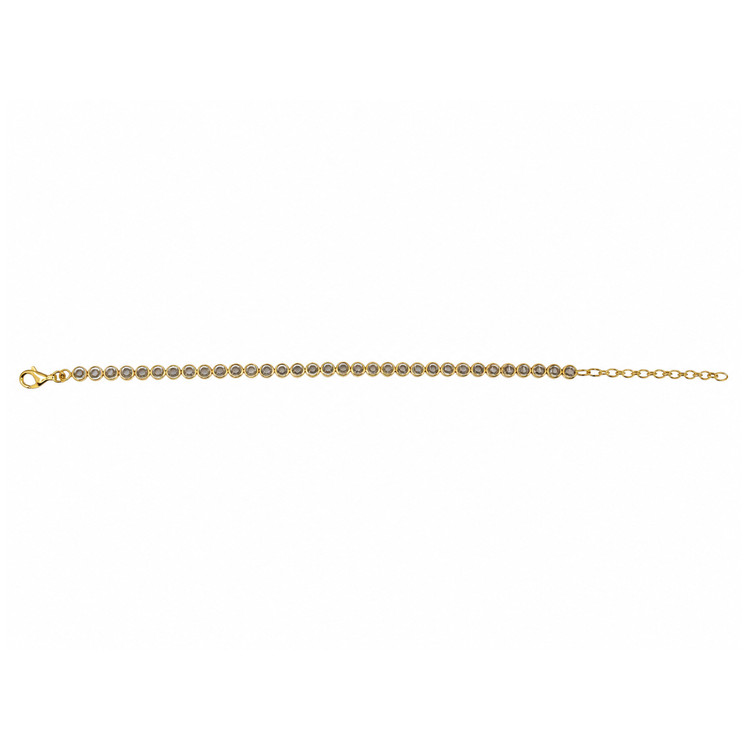 6.47 Ct.Tw. Blue Topaz Bezel Bracelet, 22K Gold Plated Silver