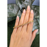 6.47&nbsp;Ct.Tw.Total Carat Weight Blue Topaz Bezel Bracelet, 22K Gold Plated Silver Life Style