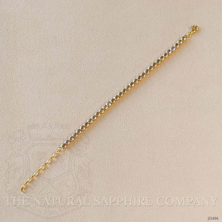 6.47 Ct.Tw. Blue Topaz Bezel Bracelet, 22K Gold Plated Silver
