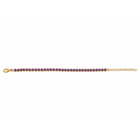 4.36&nbsp;Ct.Tw.Total Carat Weight Purple Amethyst Bezel Bracelet, 22K Gold Plated Silver Image