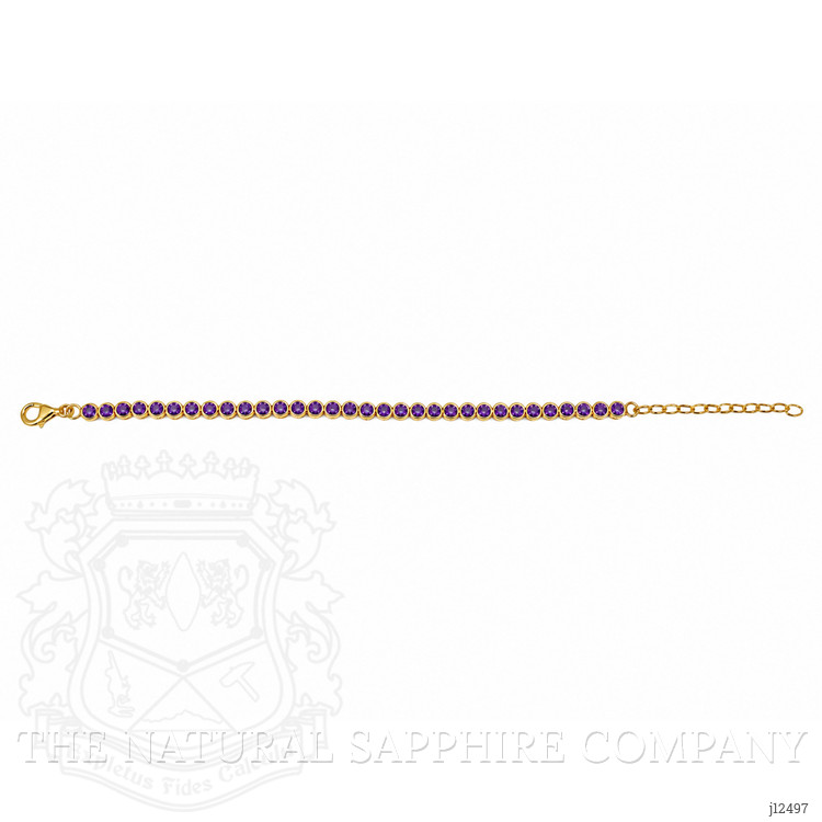 4.36 Ct.Tw. Purple Amethyst Bezel Bracelet, 22K Gold Plated Silver