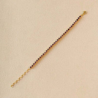 4.36&nbsp;Ct.Tw.Total Carat Weight Purple Amethyst Bezel Bracelet, 22K Gold Plated Silver Life Style