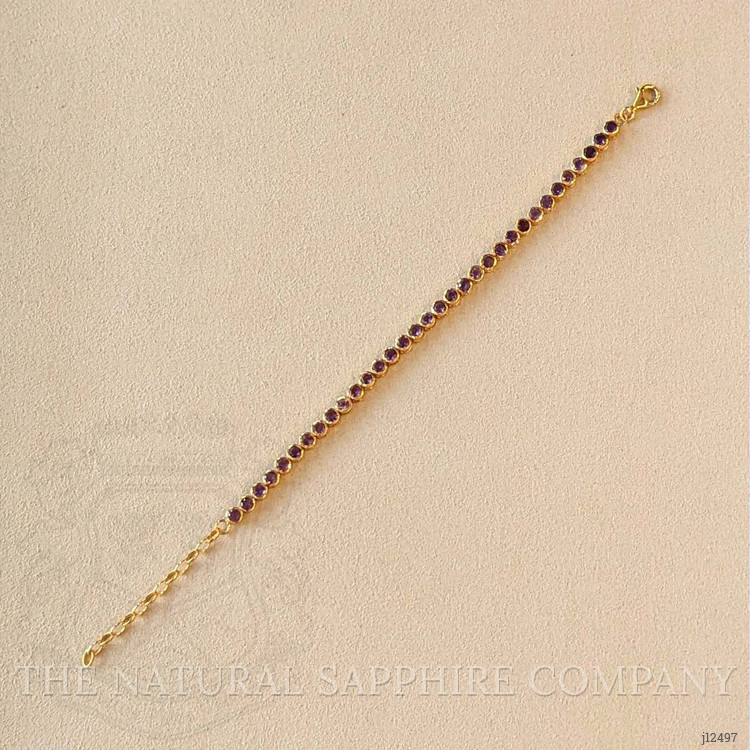 4.36 Ct.Tw. Purple Amethyst Bezel Bracelet, 22K Gold Plated Silver