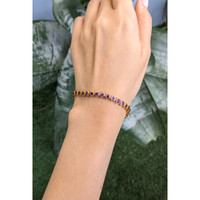 4.36 Ct.Tw.Total Carat Weight Purple Amethyst Bezel Bracelet, 22K Gold Plated Silver Life Style