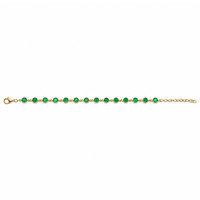5.27&nbsp;Ct.Tw.Total Carat Weight Green Agate Bezel Bracelet, 22K Gold Plated Silver Image