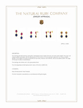 14.38&nbsp;Ct.Tw.Total Carat Weight Blue Sapphire and Purplish Red Ruby Studs Earrings, 22K Gold Plated Silver Appraisal