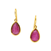 7.60 Ct.Tw. Ruby 22K Gold Plated Silver earring