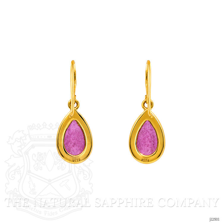 7.60 Ct.Tw. Purplish Red Ruby Drops Earrings, 22K Gold Plated Silver