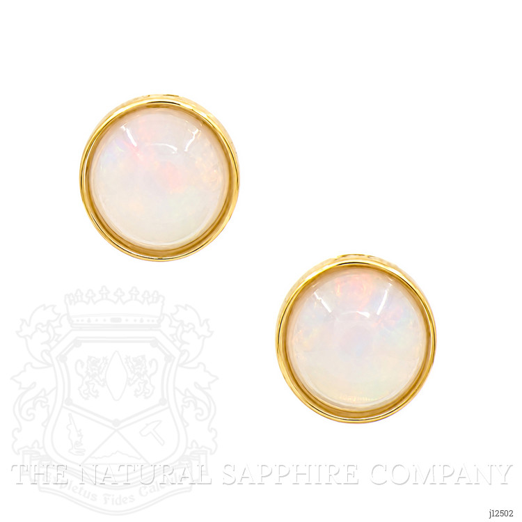 1.32 Ct.Tw. Multi Color Opal Studs Earrings, 22K Gold Plated Silver