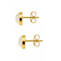 1.32 Ct.Tw.Total Carat Weight Multi Color Opal Studs Earrings, 22K Gold Plated Silver Image