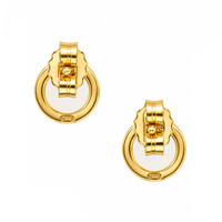 1.32 Ct.Tw.Total Carat Weight Multi Color Opal Studs Earrings, 22K Gold Plated Silver Image