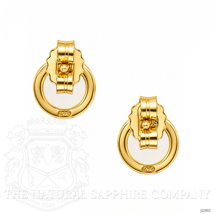 1.32 Ct.Tw. Multi Color Opal Studs Earrings, 22K Gold Plated Silver