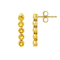 1.65&nbsp;Ct.Tw.Total Carat Weight Yellow Citrine Studs Earrings, 22K Gold Plated Silver Image