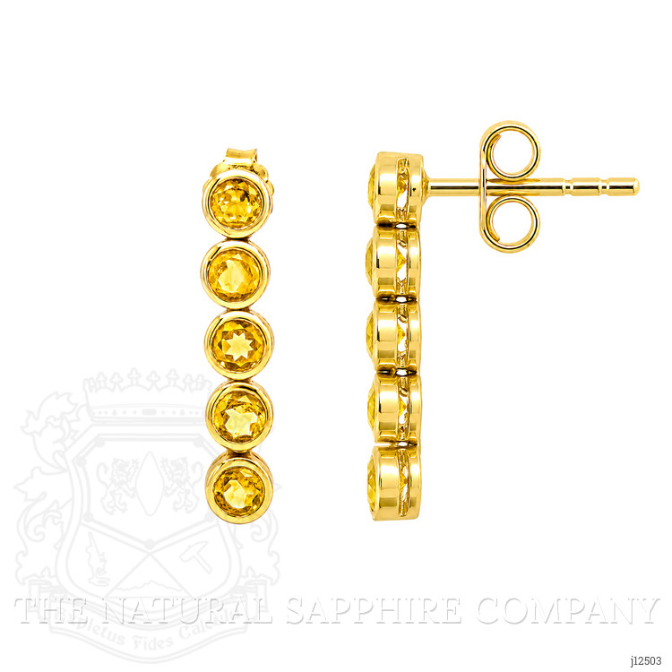1.65 Ct.Tw. Yellow Citrine Studs Earrings, 22K Gold Plated Silver