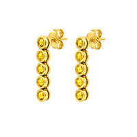 1.65&nbsp;Ct.Tw.Total Carat Weight Yellow Citrine Studs Earrings, 22K Gold Plated Silver Image