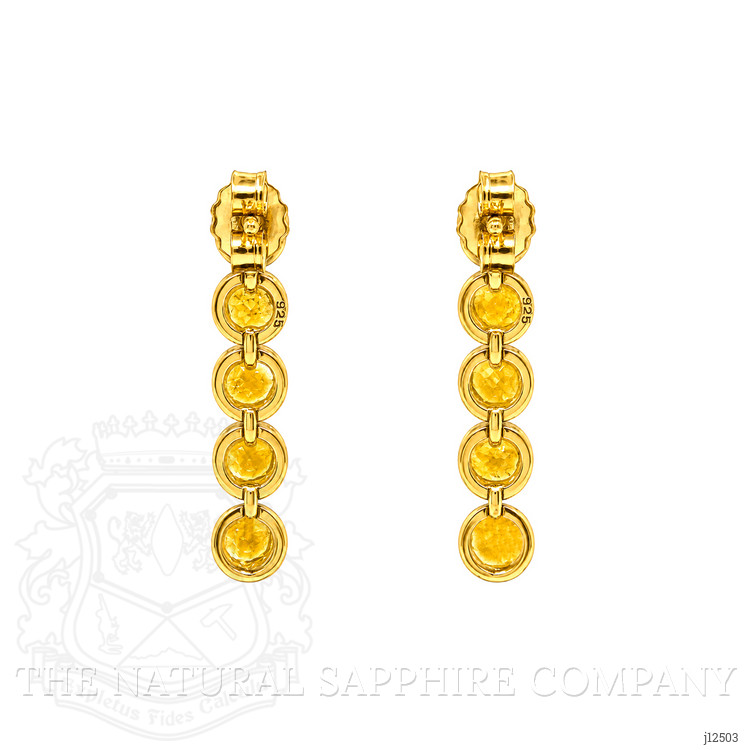 1.65 Ct.Tw. Yellow Citrine Studs Earrings, 22K Gold Plated Silver
