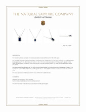 19.46 Ct. Greenish Blue Sapphire and Natural Diamond Pave Pendant, 18K White Gold Appraisal