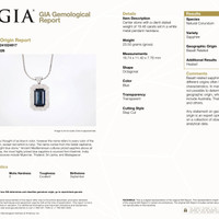 19.46 Ct. Greenish Blue Sapphire and Natural Diamond Pave Pendant, 18K White Gold Scan Report