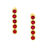 2.13 Ct.Tw. Ruby 22K Gold Plated Silver earring