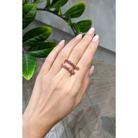 2.13 Ct.Tw.Total Carat Weight Pinkish Red Ruby Studs Earrings, 22K Gold Plated Silver Life Style