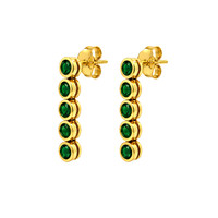 1.35 Ct.Tw.Total Carat Weight Green Agate Studs Earrings, 22K Gold Plated Silver Image