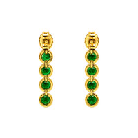1.35&nbsp;Ct.Tw.Total Carat Weight Green Agate Studs Earrings, 22K Gold Plated Silver Image