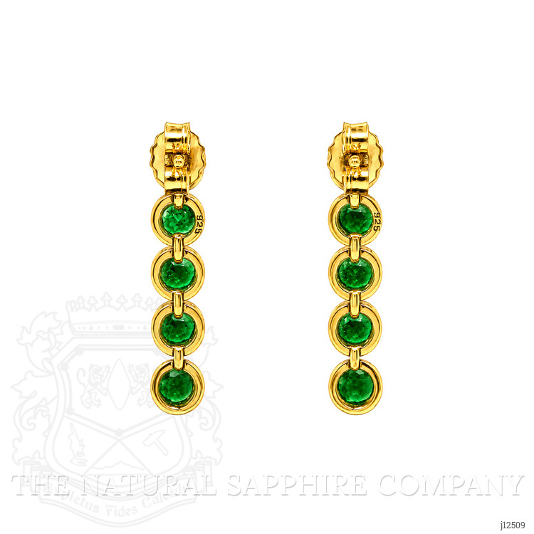 1.35 Ct.Tw. Green Agate Studs Earrings, 22K Gold Plated Silver