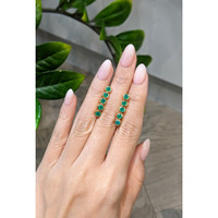 1.35 Ct.Tw.Total Carat Weight Green Agate Studs Earrings, 22K Gold Plated Silver Life Style