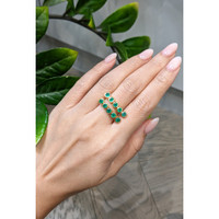 1.35&nbsp;Ct.Tw.Total Carat Weight Green Agate Studs Earrings, 22K Gold Plated Silver Life Style