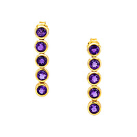 1.45 Ct.Tw. Amethyst 22K Gold Plated Silver earring