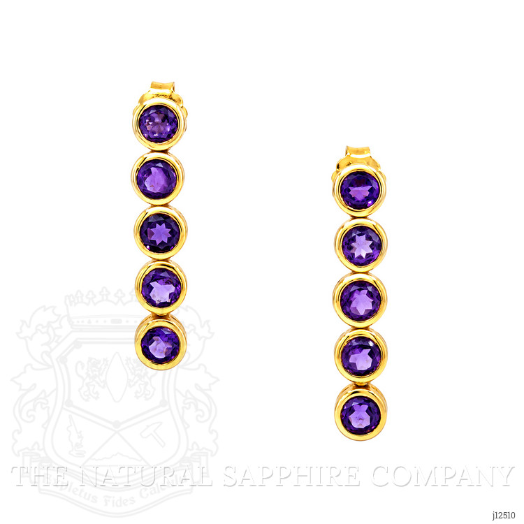 1.45 Ct.Tw. Purple Amethyst Studs Earrings, 22K Gold Plated Silver