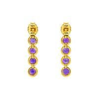 1.45 Ct.Tw.Total Carat Weight Purple Amethyst Studs Earrings, 22K Gold Plated Silver Image