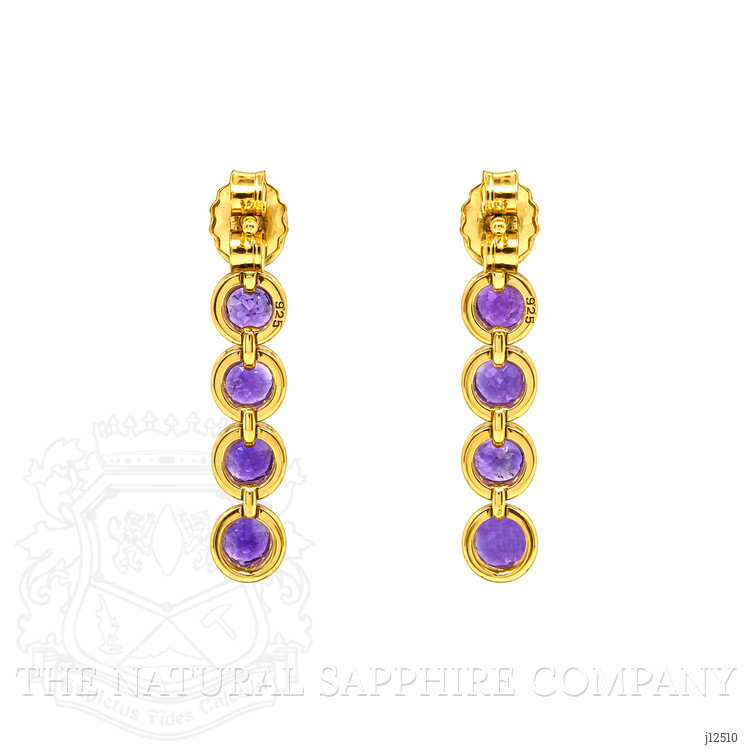 1.45 Ct.Tw. Purple Amethyst Studs Earrings, 22K Gold Plated Silver