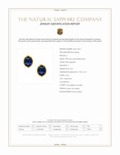 5.46 Ct.Tw.Total Carat Weight Blue Sapphire Studs Earrings, 22K Gold Plated Silver Scan Report