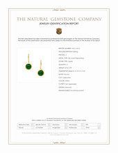 3.30 Ct.Tw.Total Carat Weight Green Agate Bezel Earrings, 22K Gold Plated Silver Scan Report