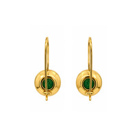 3.30&nbsp;Ct.Tw.Total Carat Weight Green Agate Bezel Earrings, 22K Gold Plated Silver Image