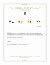 8.26 Ct.Tw.Total Carat Weight Ruby Hoops Earrings, 22K Gold Plated Silver Appraisal