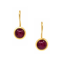 8.26 Ct.Tw. Ruby 22K Gold Plated Silver earring