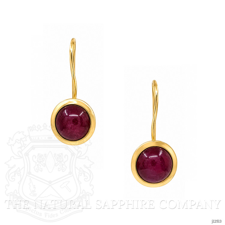 8.26 Ct.Tw. Ruby Hoops Earrings, 22K Gold Plated Silver