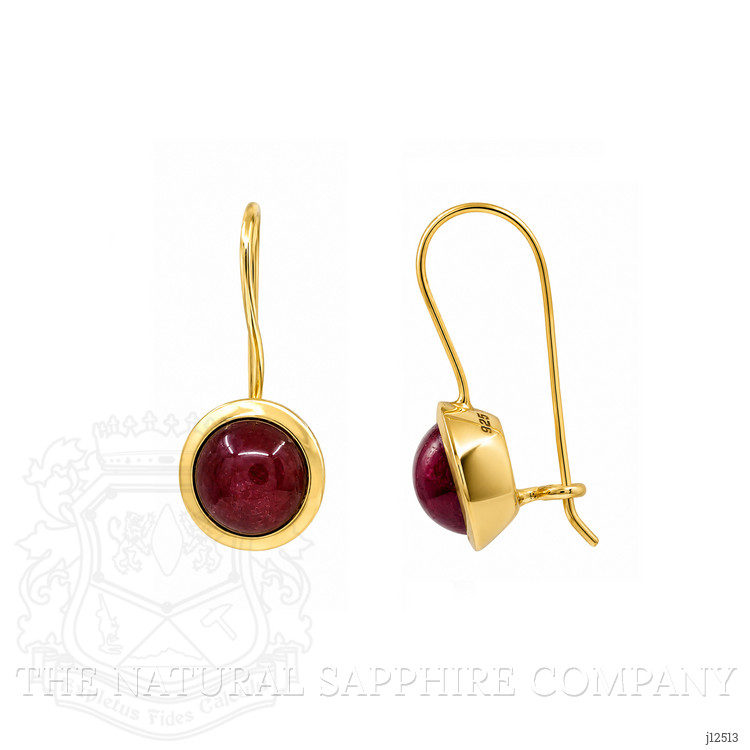 8.26 Ct.Tw. Ruby Hoops Earrings, 22K Gold Plated Silver