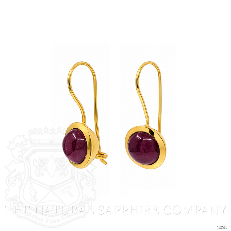 8.26 Ct.Tw. Ruby Hoops Earrings, 22K Gold Plated Silver