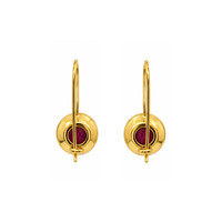8.26&nbsp;Ct.Tw.Total Carat Weight Ruby Hoops Earrings, 22K Gold Plated Silver Image
