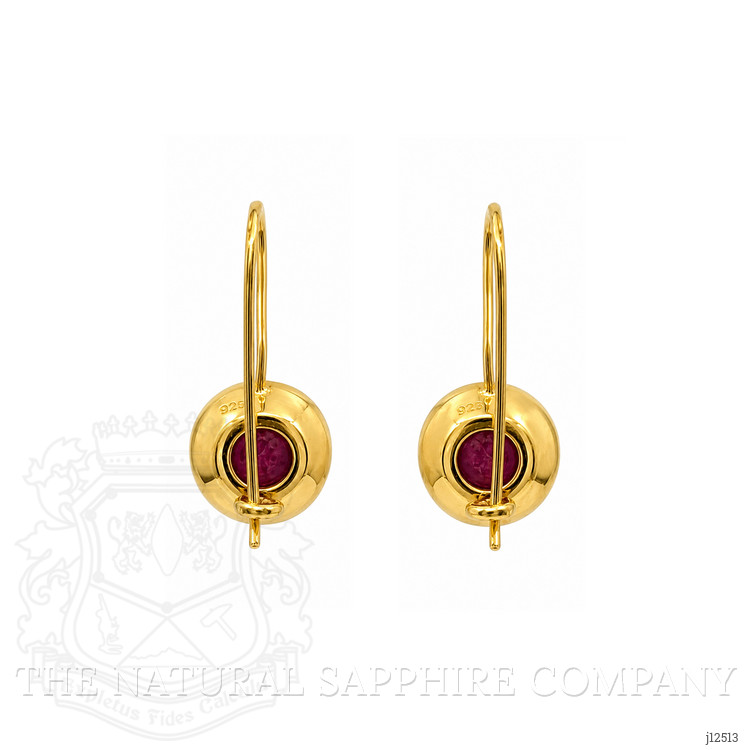 8.26 Ct.Tw. Ruby Hoops Earrings, 22K Gold Plated Silver